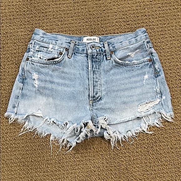 Agolde Pants - AGOLDE Women's Parker Vintage Distressed Denim Shorts size 25 Button Fly